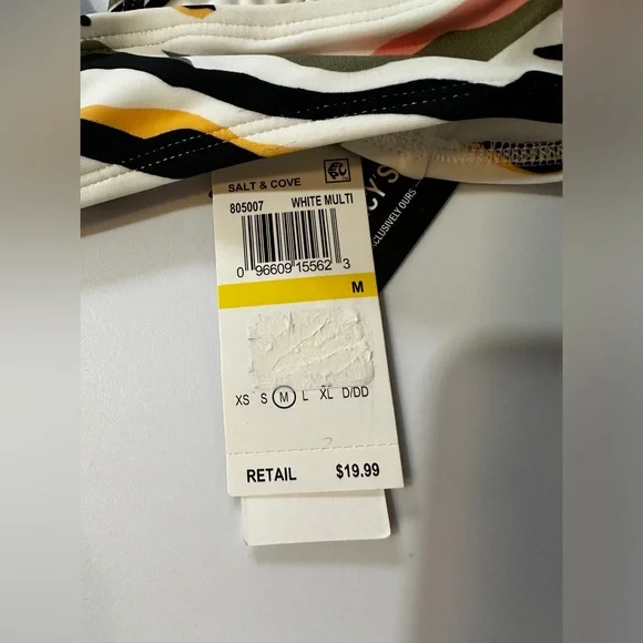 NWT Salt + Cove WHITE MULTI Seeing Stripes Bikini Top - Picture 5 of 5